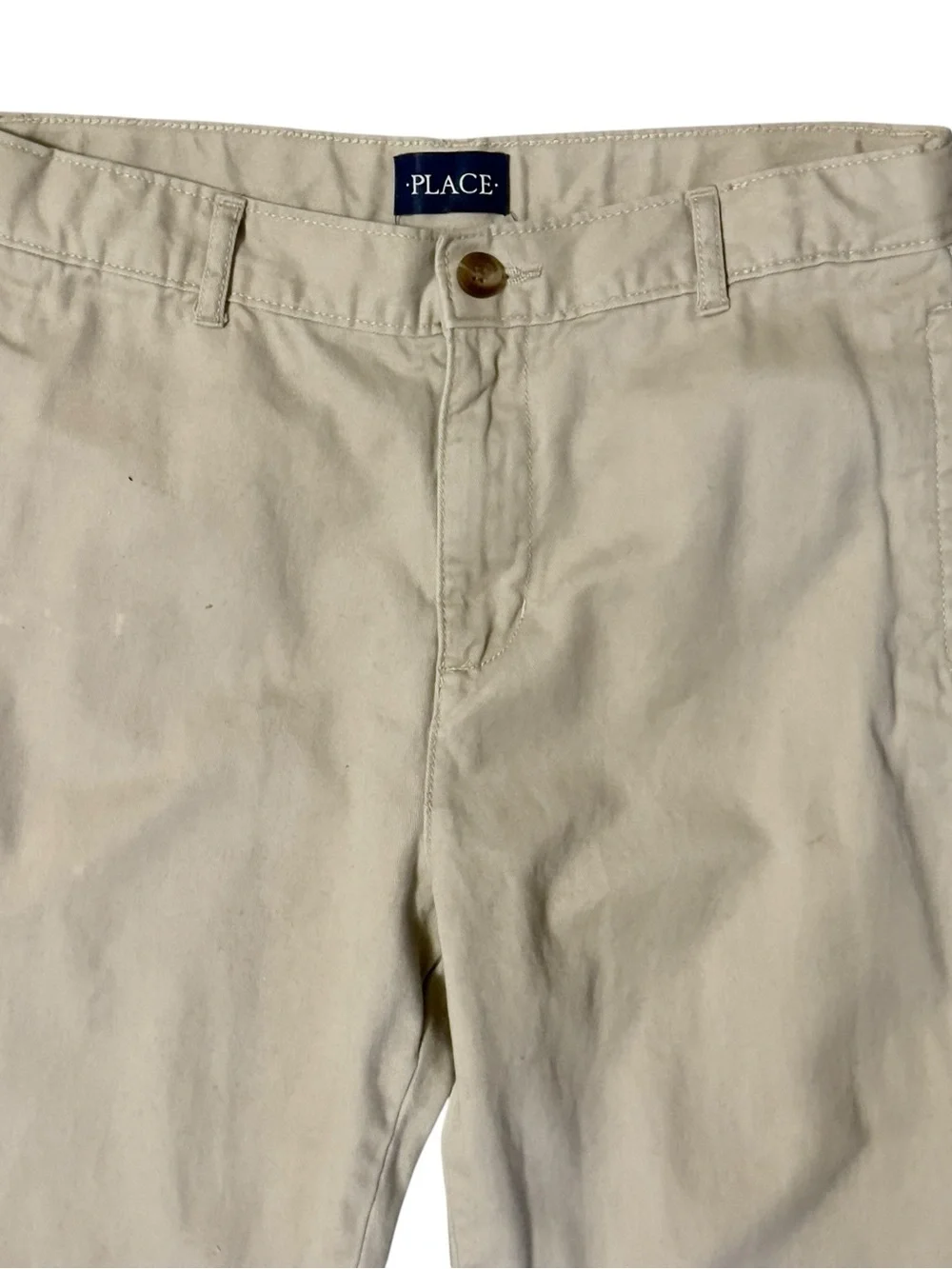 The Childrens Place Khaki Chino Pants Boys Size 14 Adjustable Waist Cotton